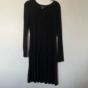 Karen Kane Black Long-Sleeve Scoop Neck Dress